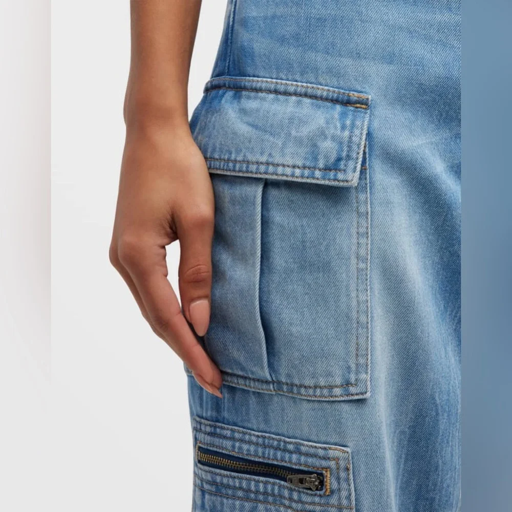 Alice + Olivia baggy denim cargo pants size 32 $395 retail - Picture 12 of 16